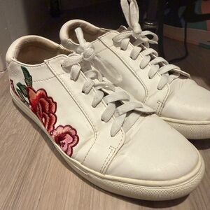Floral Embroidered White Sneakers